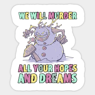 Pastel Goth Snowman Kawaii Gothic  Eboy Egirl Christmas Gift Sticker